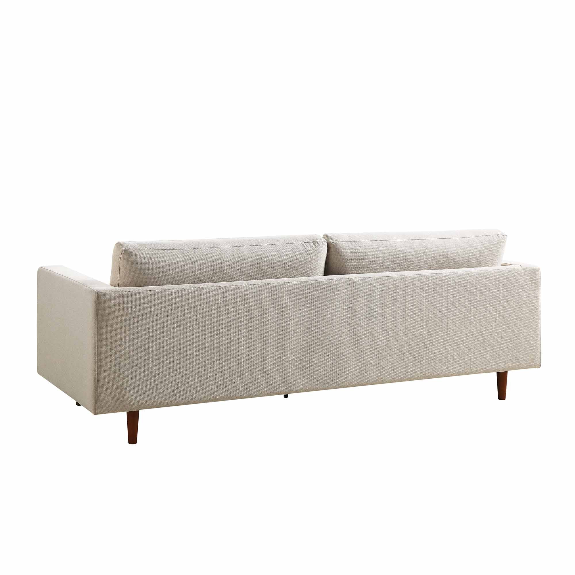 Large 3-Seater Sofa, Beige Woven Fabric