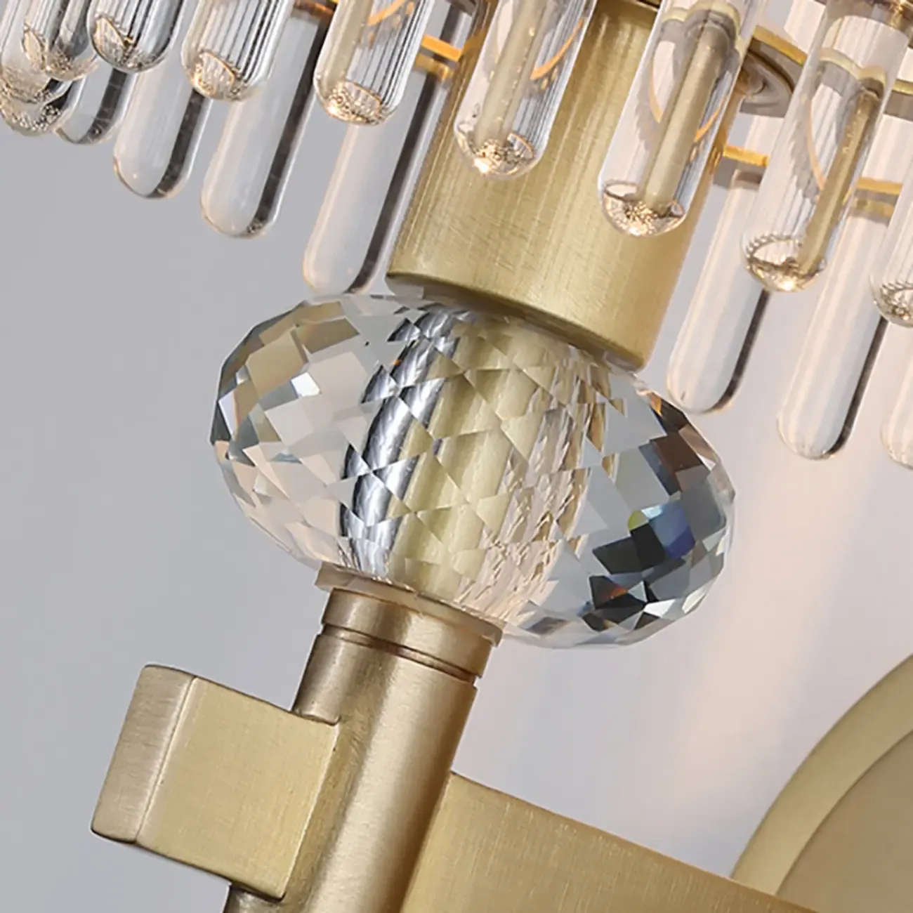 Elegant Gold Glass Wall Sconce with Rotary Switch