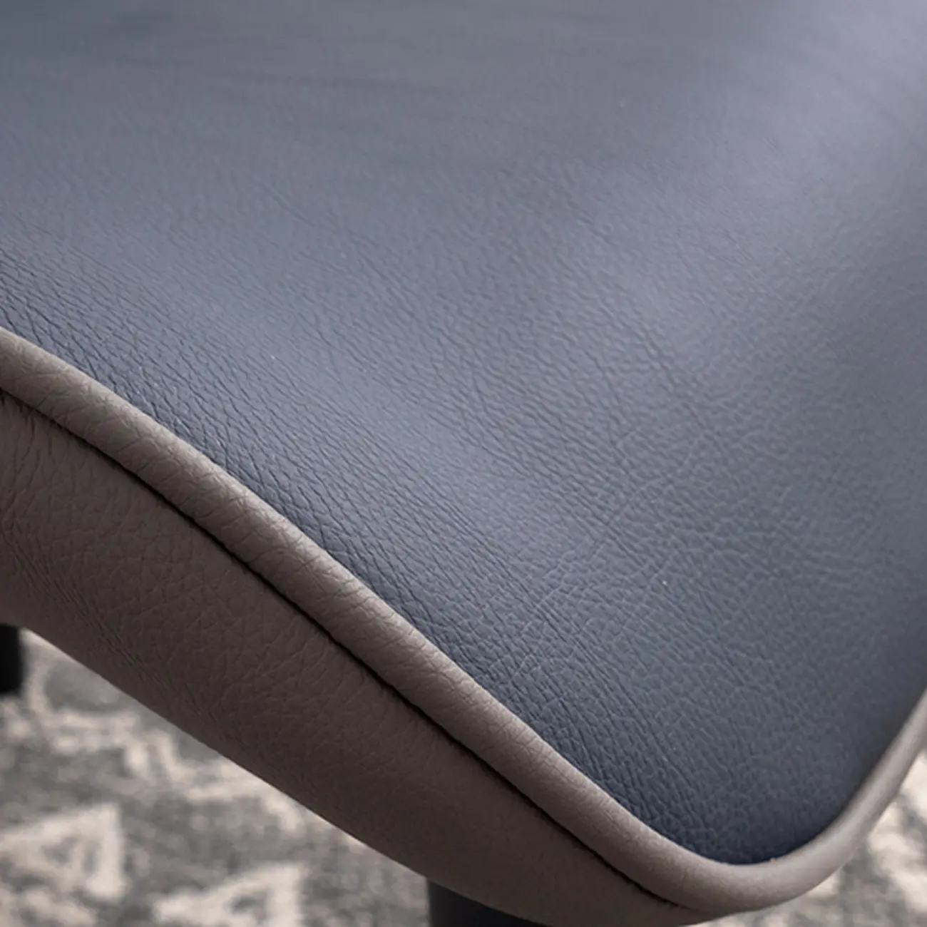 Modern Faux Leather Upholstery Dining Chair with Metal Legs