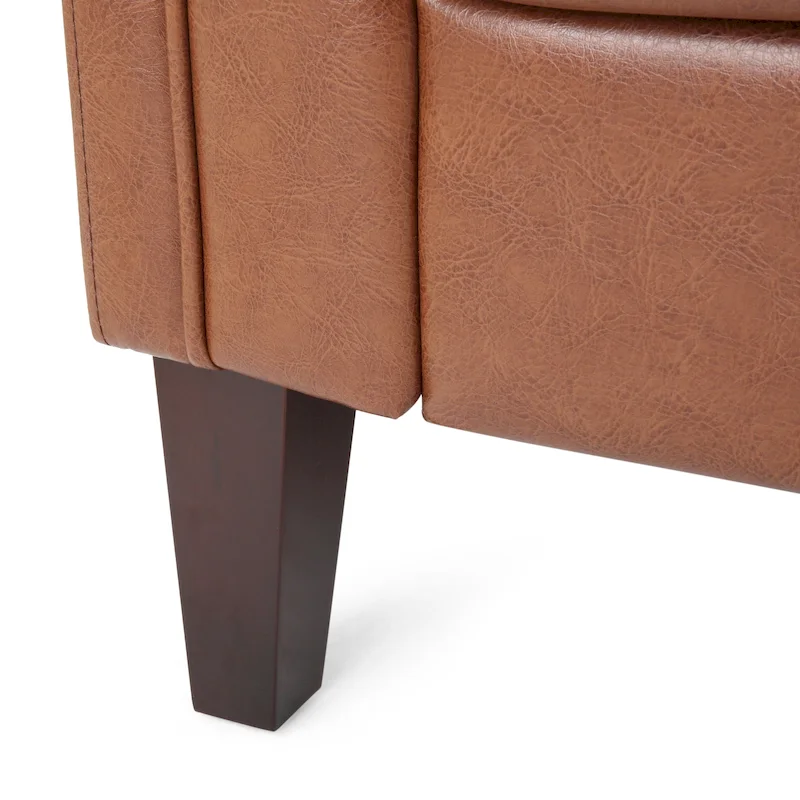 Pondway Faux Leather Tufted 3 Seater Sofa by Christopher Knight Home