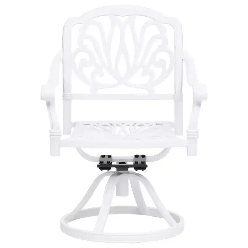 vidaXL Bistro Set White Cast Aluminum Standard Swivel Bistro Set