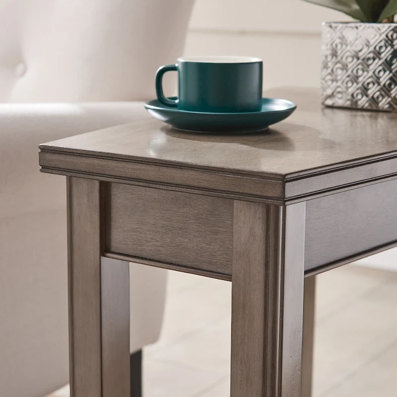 Leick Home Laurent Recliner Wedge Table with Shelf