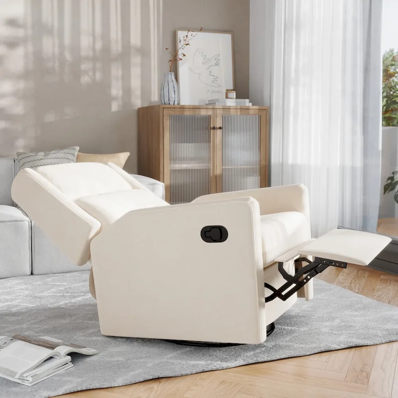 Manual Rocking Recliner Chair with Swivel and Gliding Motion
