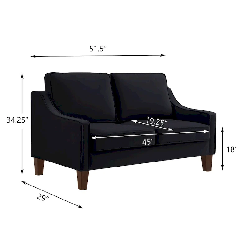 Modern Upholstered Sofa with Removable Cushions and Scooped Arms