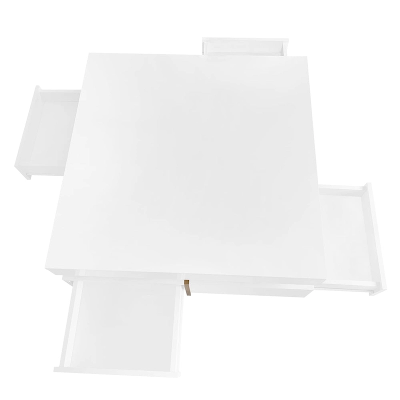 Modern High Gloss Coffee Table with 4 Drawers