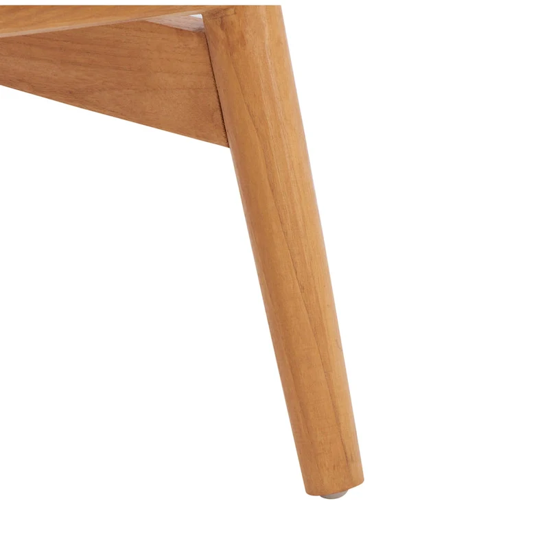 Natural Wood Leather Woven Accent Chair - Single Seat