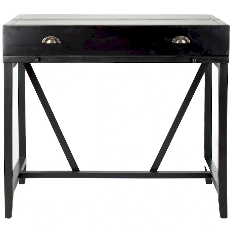 Black / Dark Teak / White / Quartz Grey / Oak Classic Writing Desk with Storage