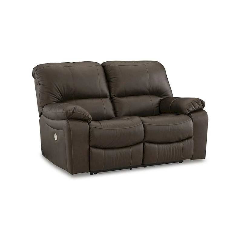 Signature Design by Ashley Leesworth Brown Reclining Power Loveseat - 65"W x 41"D x 41"H