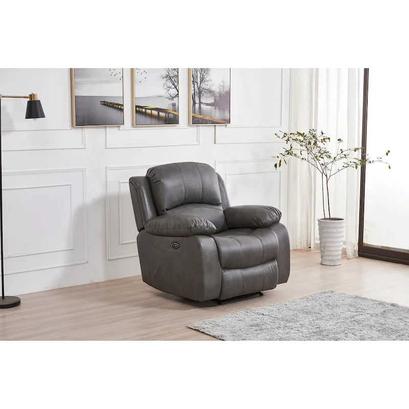 Betsy Furniture Bonded Leather Power Rclining Single Seat Recliner 8018