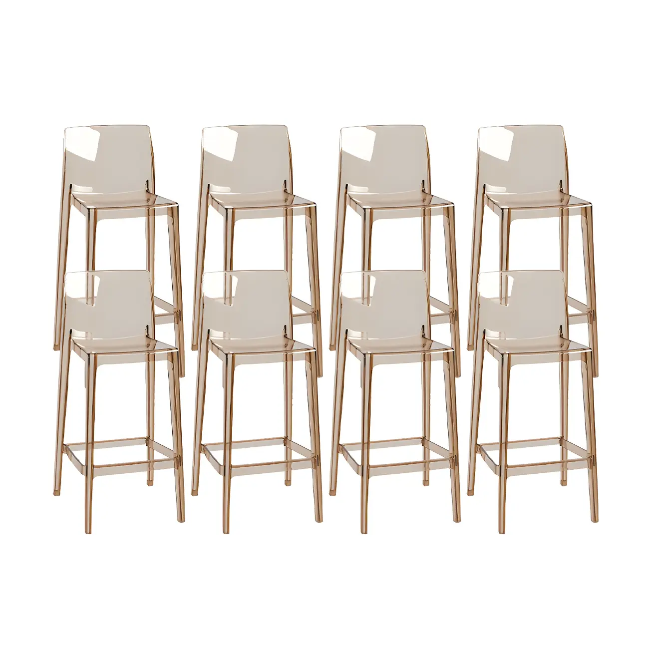 Modern Acrylic Transparent Stylish Rectangle Bar Stool