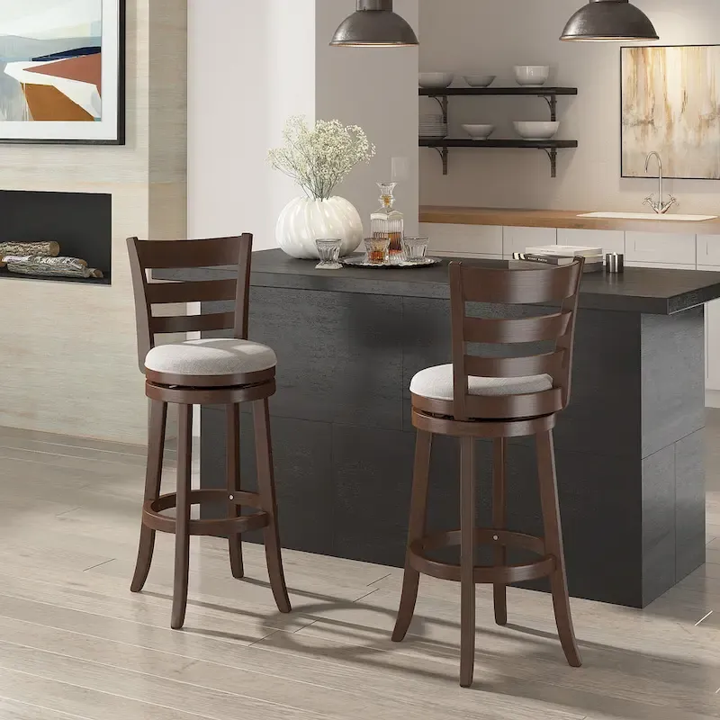 Rovinj Ladder Back 29H Swivel Bar Stool