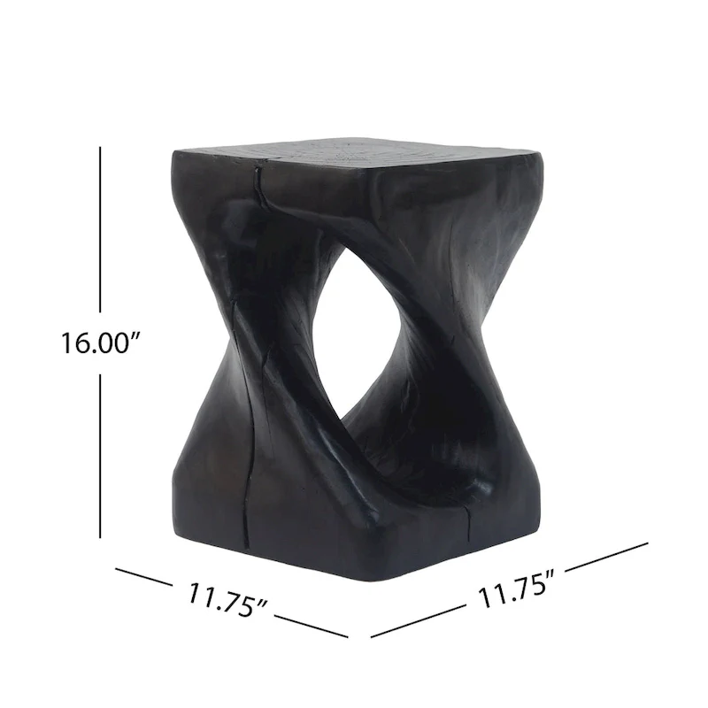 MGO Twist Shape Side Table, Wood-like Texture