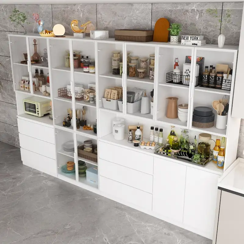 Modular Buffet and Display Cabinet - Modular Design in Pristine White