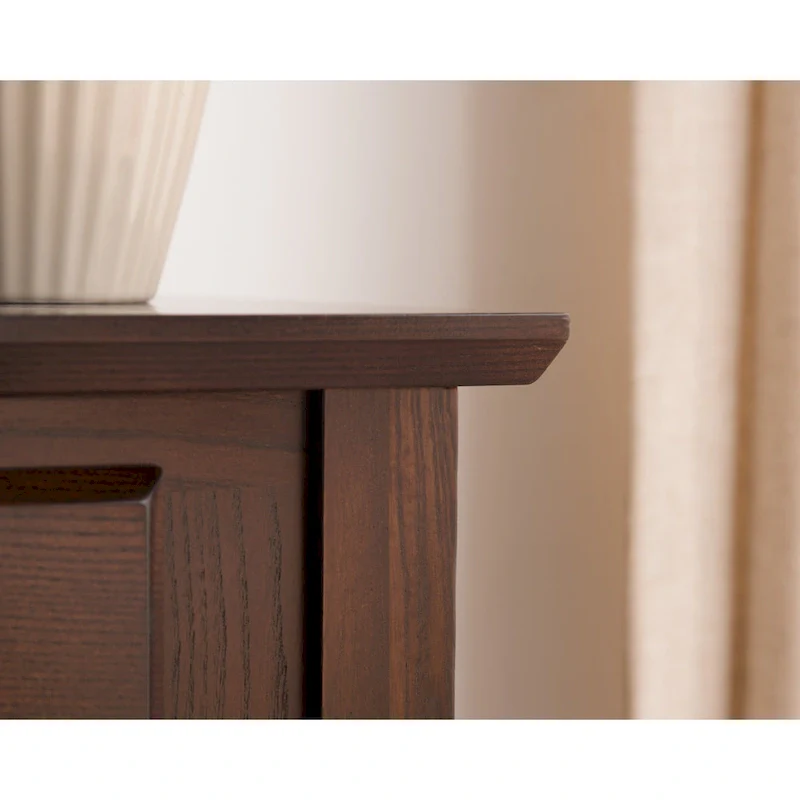 Solid Ash Wood Console Table with 2 Drawers & Open Shelf – 2 Finishes