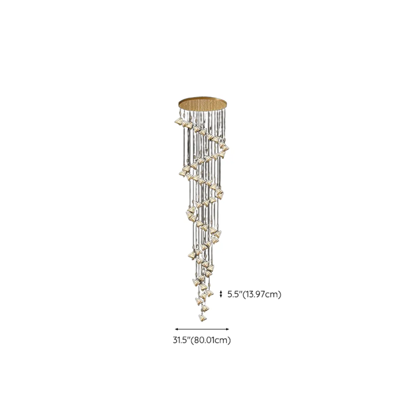 Modern Crystal Linear Butterfly Chandelier Light with Remote