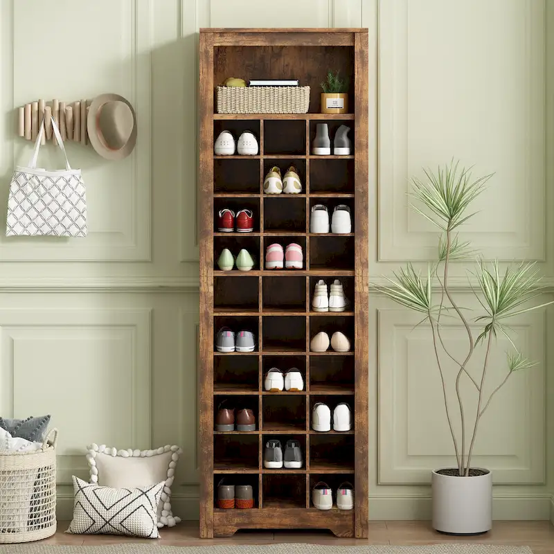 Stylish Design 30 Shoe Cubby Console