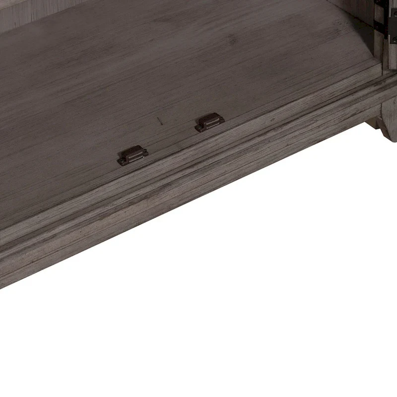White & Grey Distressed Pine Breakfront Server – 1 Piece