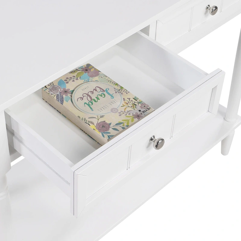 Convenience Concepts French Country 2 Drawer Hall Table with Shelf
