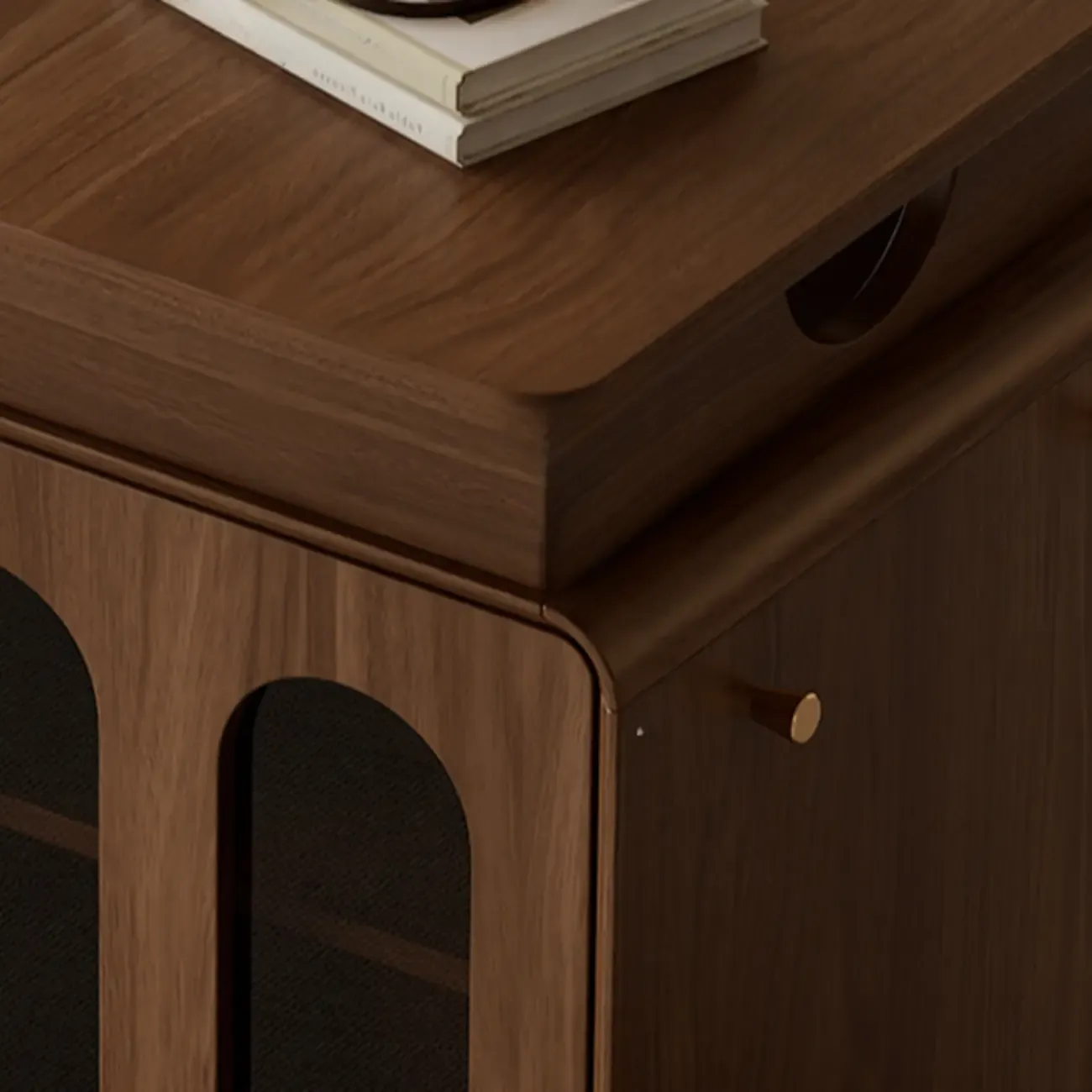 Elegant Brown Rolling Wood Side Table Adjustable Top