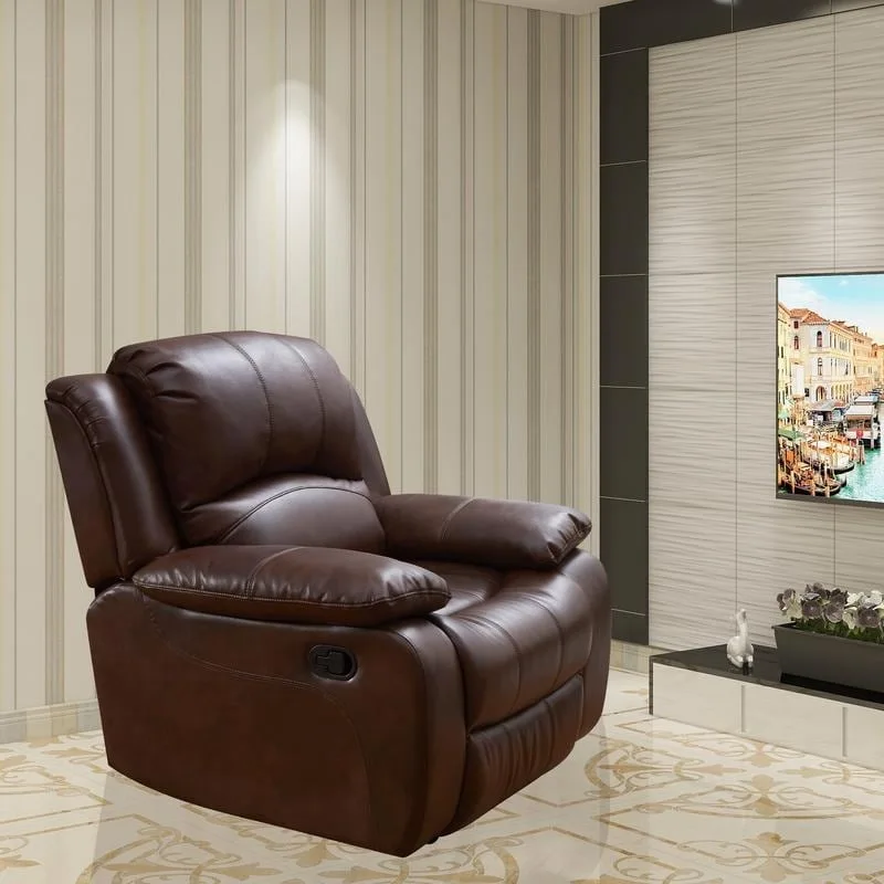 Vanity Art Bonded Leather Glider Recliner Club Chair for Living Room