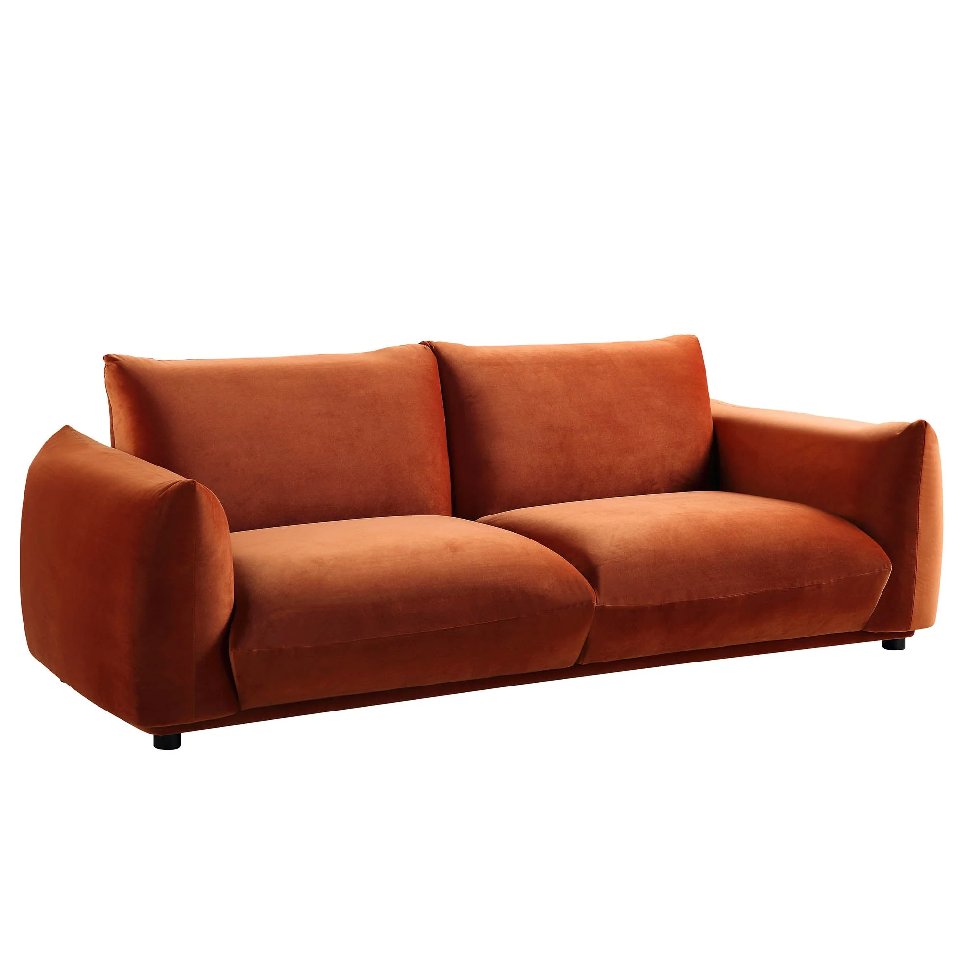 Three Seater Sofa, Rust Velvet