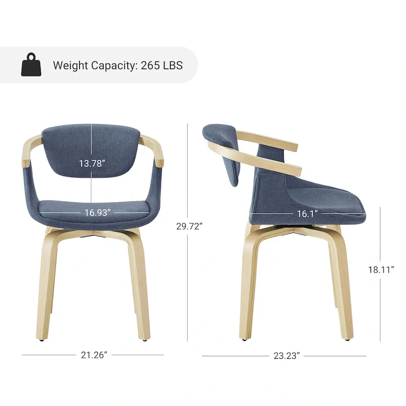 Swivel Upholstered and Wood Accent Chair