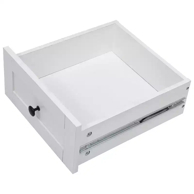 46.5 Farmhouse Kitchen Island with Power Outlet & Beaded Drape - Rolling Cart with Drop Leaf, 3 Drawers & Locking Wheels