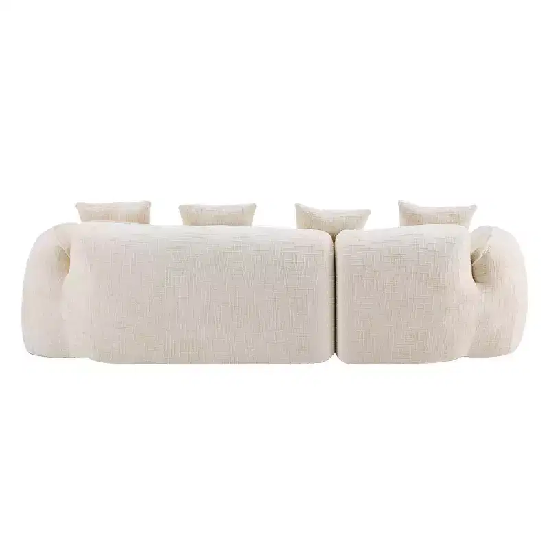 EHMKNP 101 L-Shaped Sectional Sofa with Curved Chaise  Modular Chenille Cloud Couch, No Assembly Required