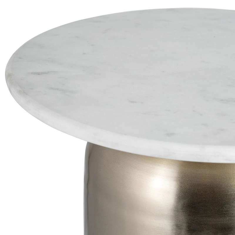Sagebrook Home Modern Marble/Metal Neutral White and Gold Side Table - 16 x 16 x 23