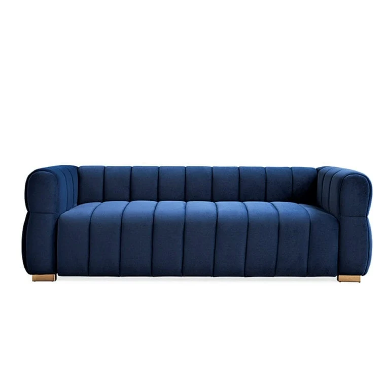 Velvet Tuxedo Arm Sofa