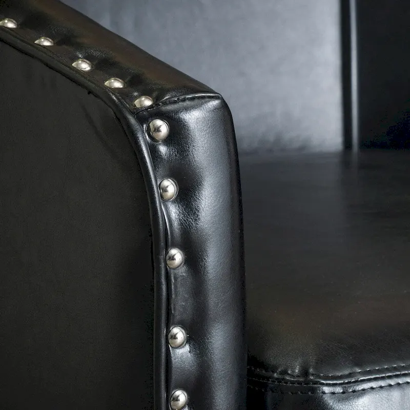 Austin Black Bonded Leather Club Chair by Christopher Knight Home