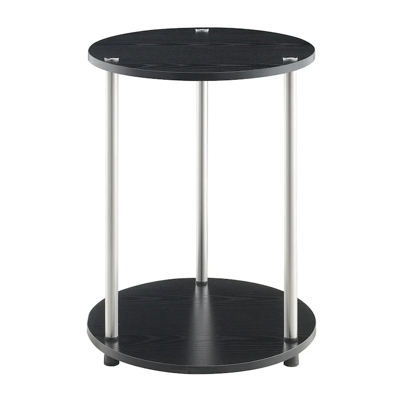Convenience Concepts  No Tools 2 Tier Round End Table