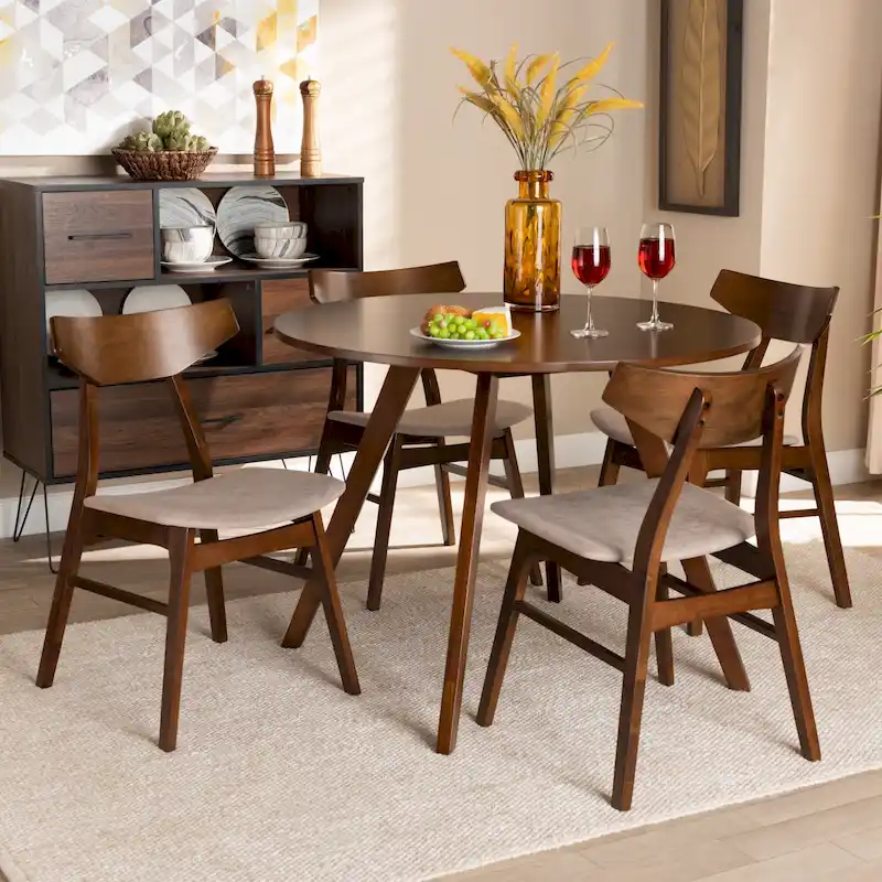 Timothy Mid-Century Modern Transitional 5-Piece Dining Set