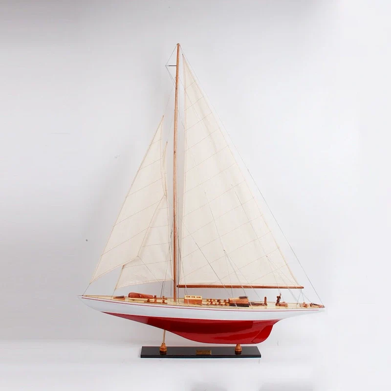 Endeavour Painted Large Sailboat Schooner Yacht Model