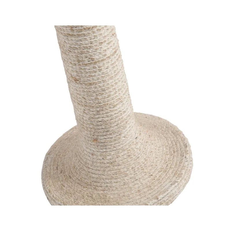 Abbott Solid Wood White Wash Round End Table with Jute Rope Wrapped Base