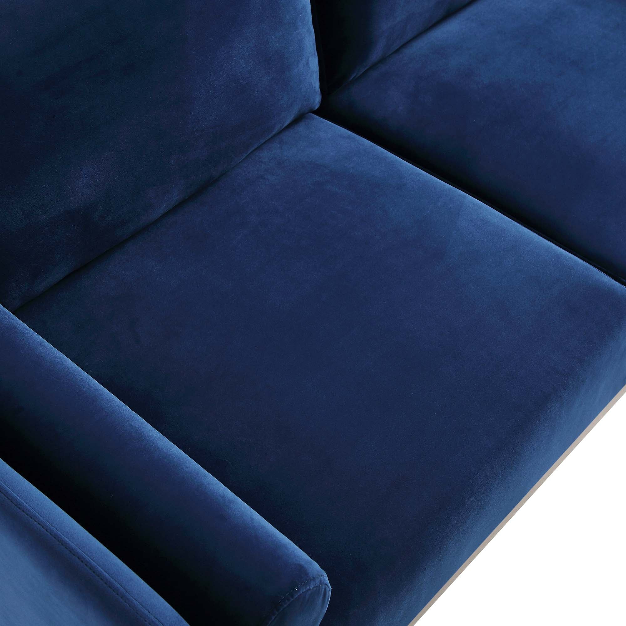 Navy Blue Velvet Sofa, 2-Seater