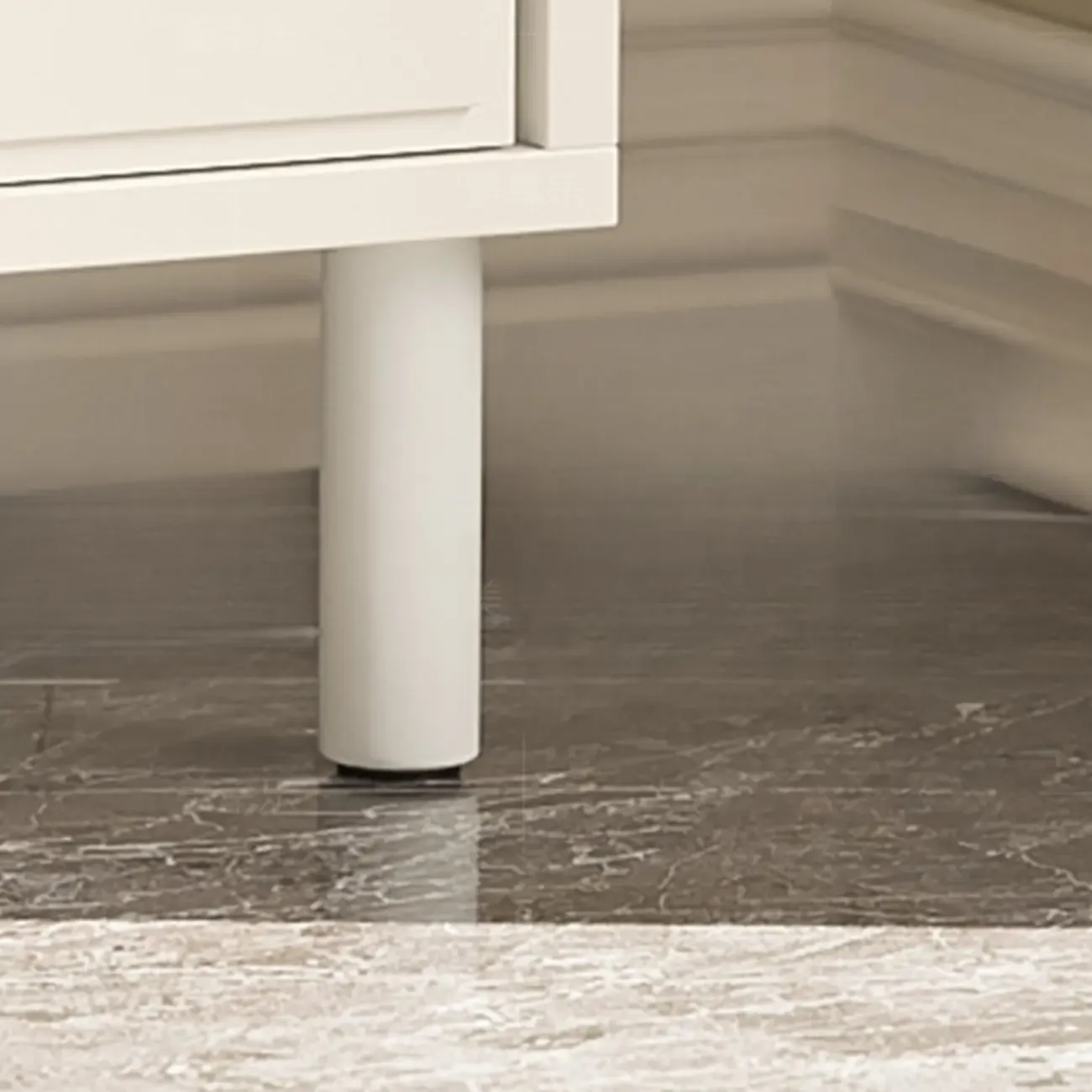 3-5 Shelves White Glass Display Cabinet with Flip Cover