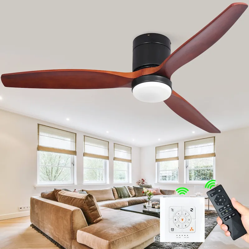 Moasis 60  LED Ceiling Fan Light with 3 Solid Wood Blades