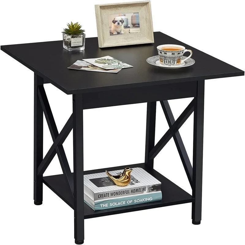 End Table 24 inch Industrial Design Large Side Table - 23.62D x 23.62W x 23.43H
