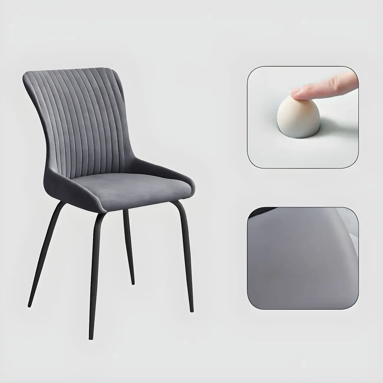 Industrial Dark Gray Armless Kitchen Dining Chairs