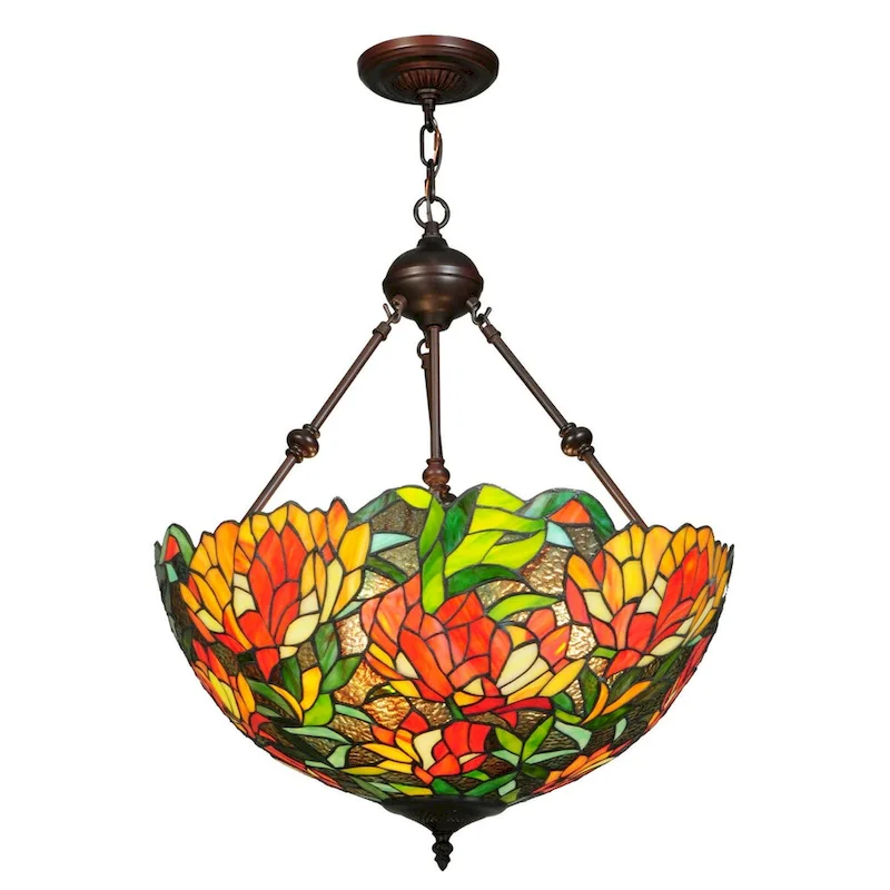 Meyda Tiffany Lamella 3 Light 20.25  Wide Hand-Crafted Pendant with