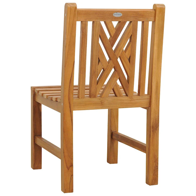 Teak Wood Chippendale Side Chair