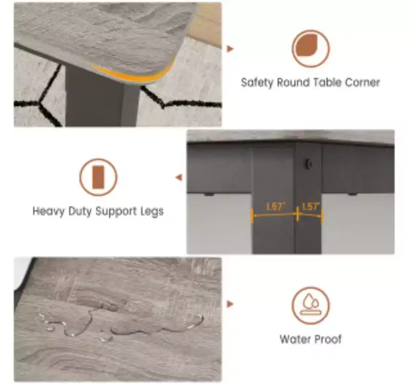 MDF & Iron 1.6M Office Desk, 60CM Width,