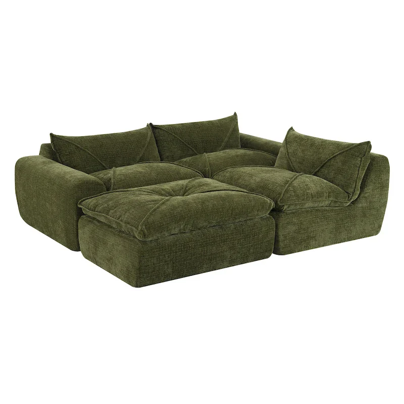 116-In Modern Chenille Sectional Sofa with High Density Foam,No Assembly Required