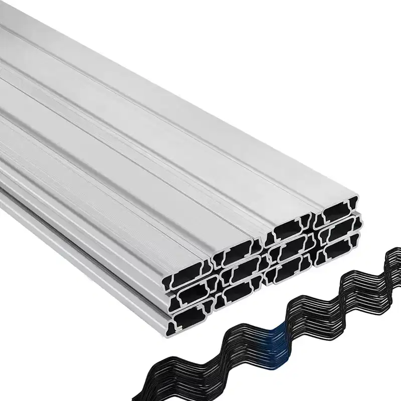 VEVOR Spring Wire and Lock Channel, 6.56ft Spring Lock & U-Channel Bundle, 40 Packs PE Coated Spring Wire & Aluminum Alloy Channel, Silver