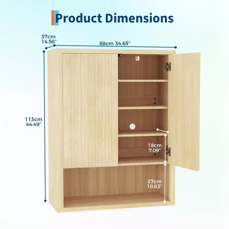Entryway Shoe Cabinet with Doors, Wooden 5 Tier Shoe Storage Cabinet with Adjustable Shelves, Fluted Freestanding Shoe Rack Organizer for Living Room