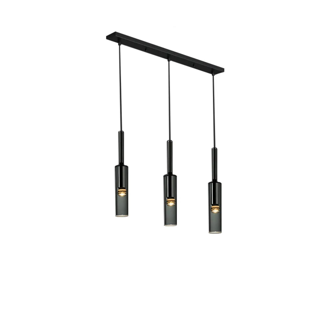 Glass Island Pendant Light Cylindrical Shape in Grey for Kitchen