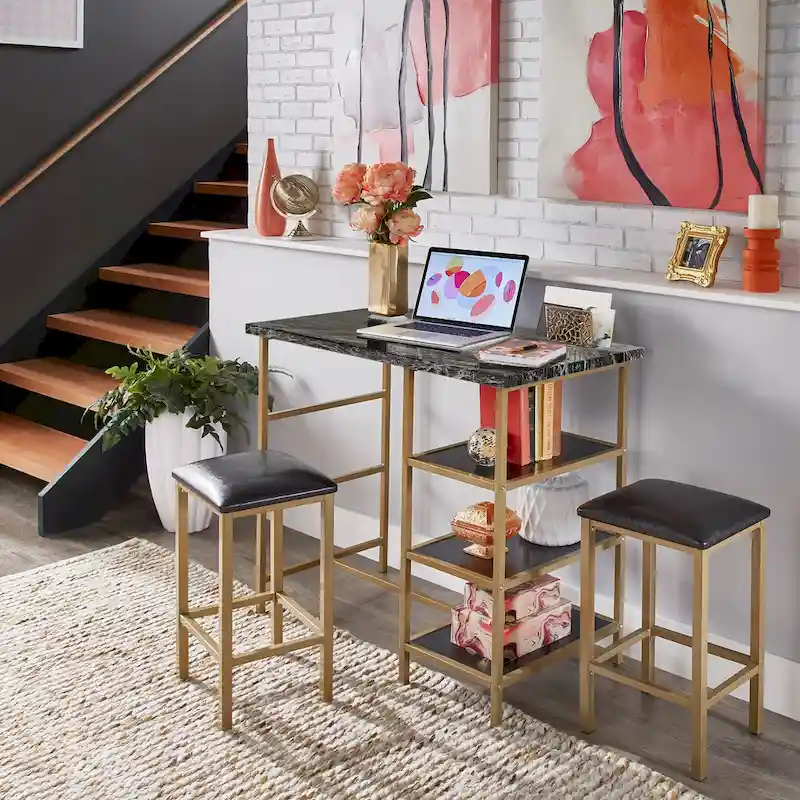 Ainsley Faux Marble Counter Height 3-piece Dining Set by iNSPIRE Q Modern