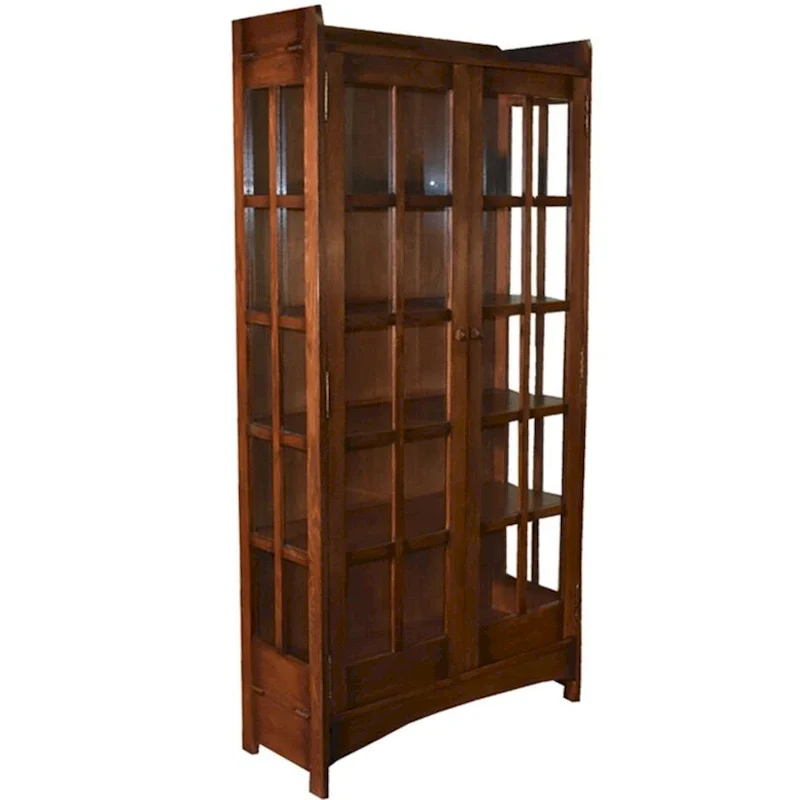 Oak Display Cabinet with Glass Doors