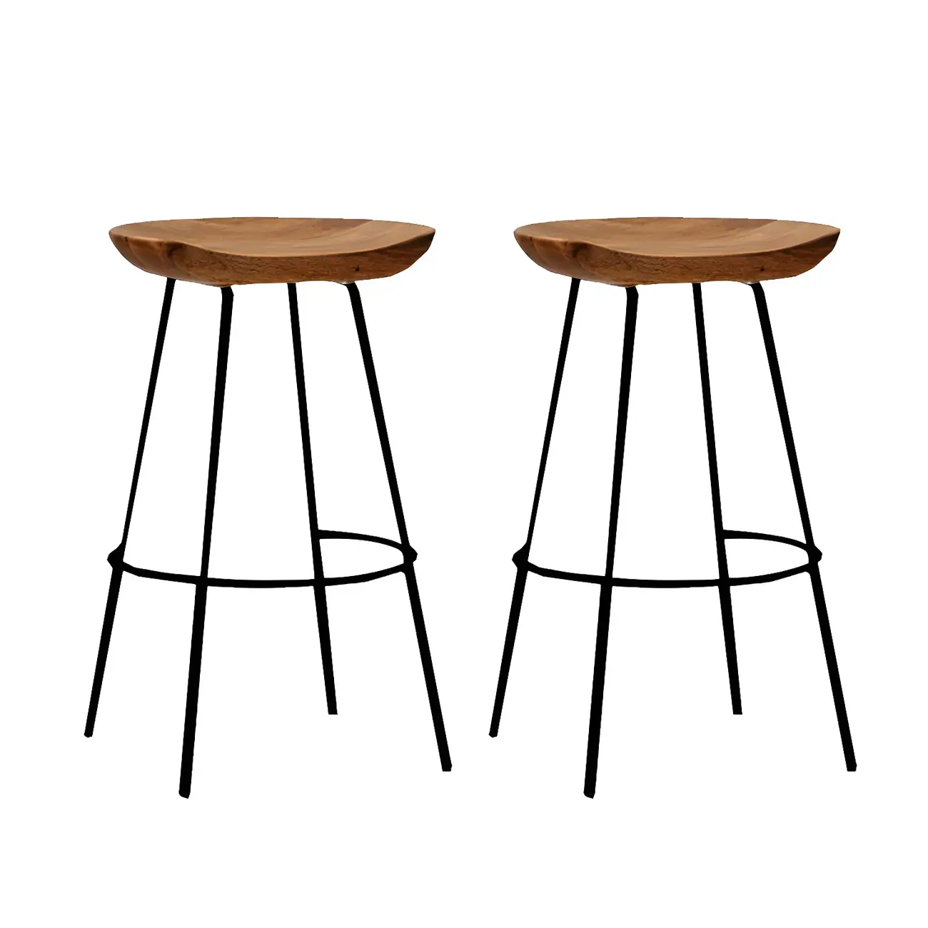 Modern Solid Wood Counter Height Bar Stools